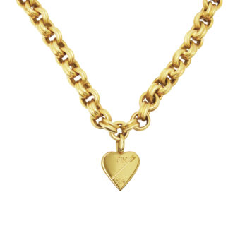 bespoke heart necklace and chunky chain
