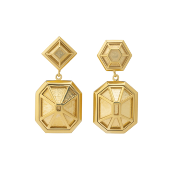 gold plated geometric earrings