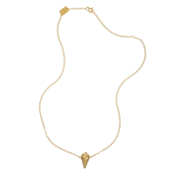ice cream cone necklace, gold plated
