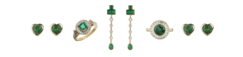 emerald heart earrings, emerald and diamond ring, emerald and diamond earrings, emeralds and diamond ring, emerald heart earrings