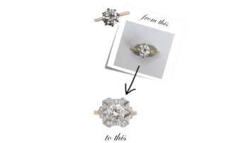 bespoke diamond engagement ring using family diamond