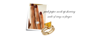 bespoke yellow sapphire ring paper mock up