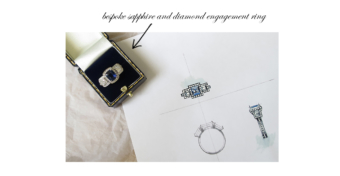 bespoke sapphire and diamond engagement ring