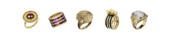 collection of large gold cocktail rings