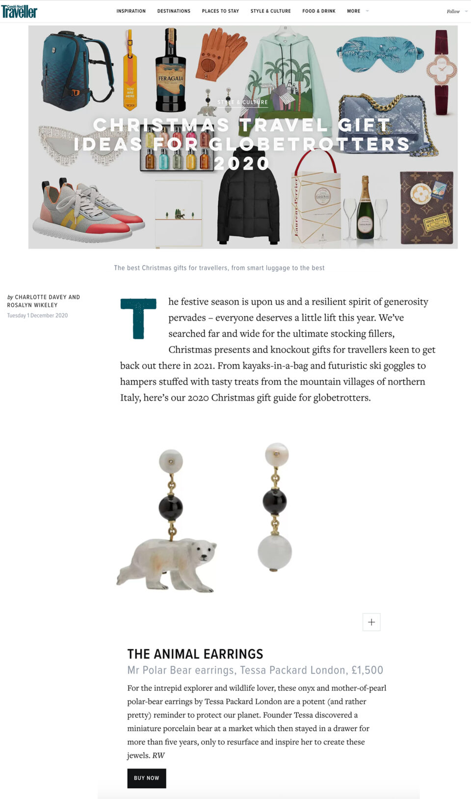 Tessa Packard London Jewellery in Conde Nast Traveller