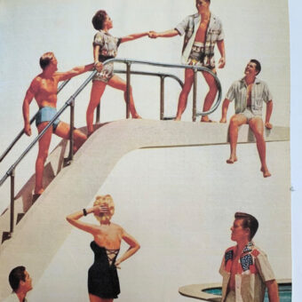 plastic fantastic scrap book page with 1950s bathers