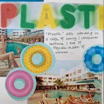 plastic fantastic scrap book page with inspiration text