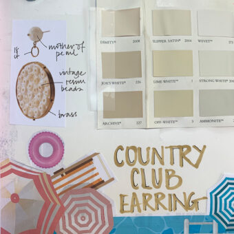 country club earrings plastic fantastic scrap book page