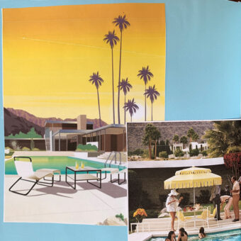 poolside with sunset plastic fantastic scrap book page