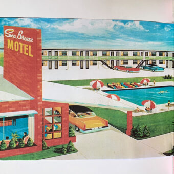 motel 1950s plastic fantastic scrap book page