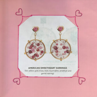 sweetheart earrings plastic fantastic scrap book page