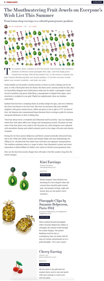 fruit fine jewellery kiwi earrings tessa packard