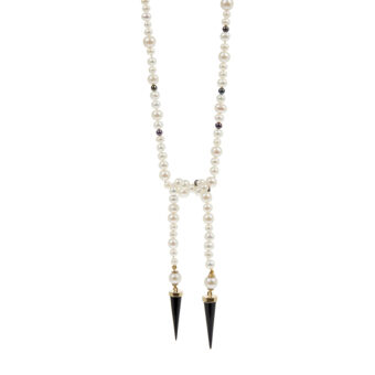 pearl and onyx necklace tessa packard