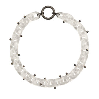lucite chain pearl necklace