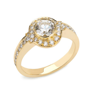 classic diamond and gold engagement ring