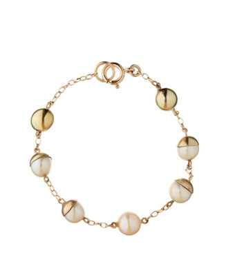pearl and gold lunar bracelet