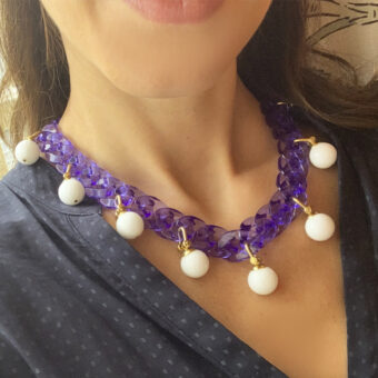 statement lucite bead necklace