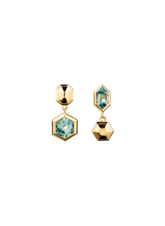 geometric modern blue topaz earrings