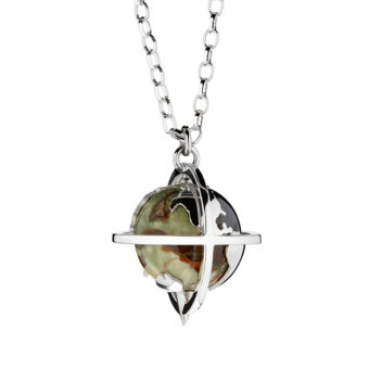 silver globe pendant necklace