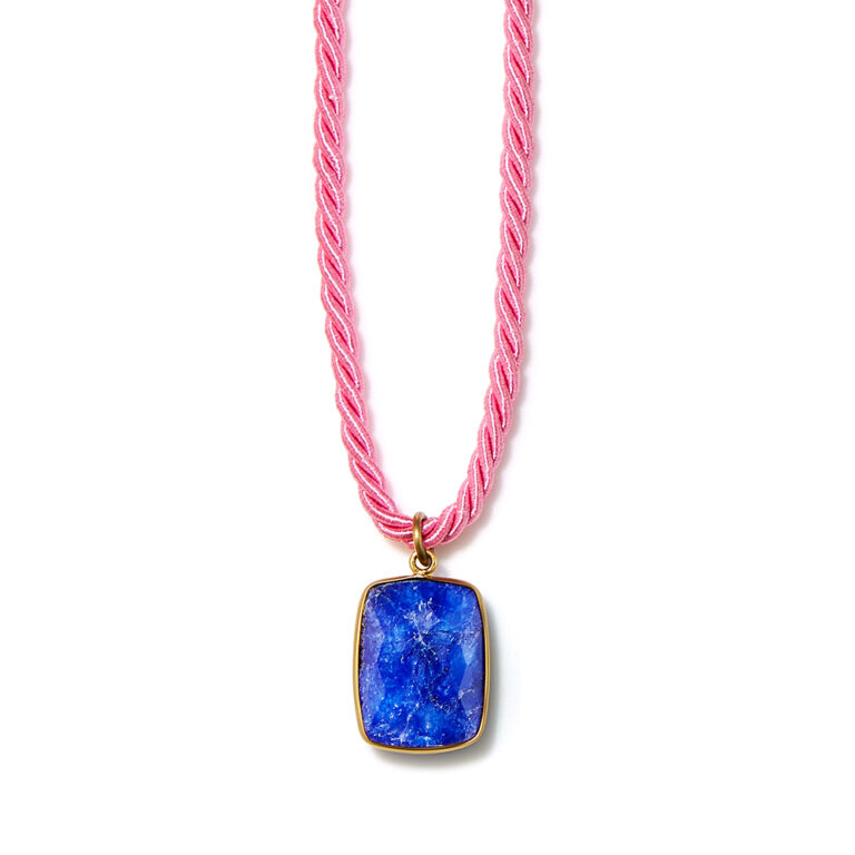 lapis cotton necklace